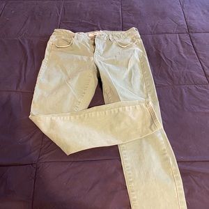 Mint green skinny jeans